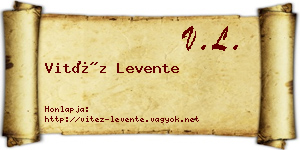 Vitéz Levente névjegykártya